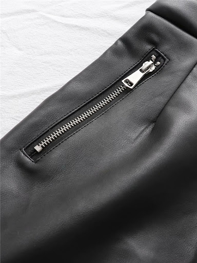 Title 6, European and American zipper slim bag hip leath...
