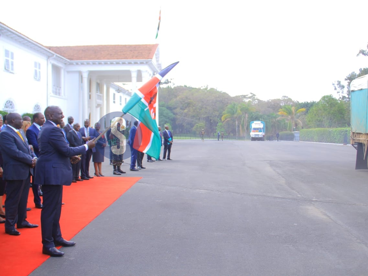 President William Ruto flagging off of relief food to drought-stricken counties on September 26,2022.