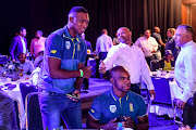 Lungi Ngidi and Junior Dala during the Mzansi Super League Player Draft at The Ballroom at Montecasino, north of Johannesburg, on October 17, 2018.