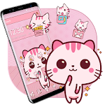 Cover Image of Download Cute Pink Kitty Theme Kawaii Sweet icon 1.1.3 APK