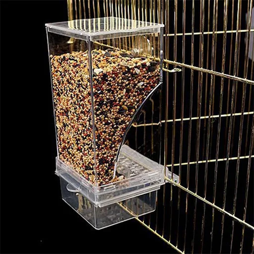 No Mess Bird Feeders Automatic Parrot Feeder Drinker Acrylic Seed Food Container Cage Accessories For Small And Medium P