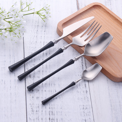 8pcs set black silver