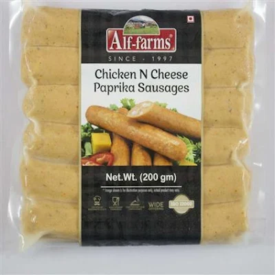 ALF-FARMS Alf Farms Chkn Chees Paprika Sausg - 200 gm