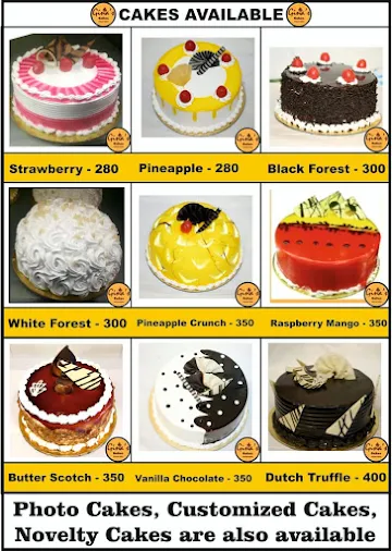 Gina's Cakes menu 