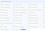 Chula Dosa Hub menu 2