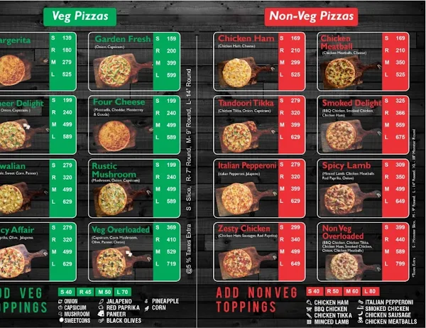 Chicago Pizza menu 