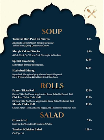 Crystal Banquet & Rooftop Restaurant menu 