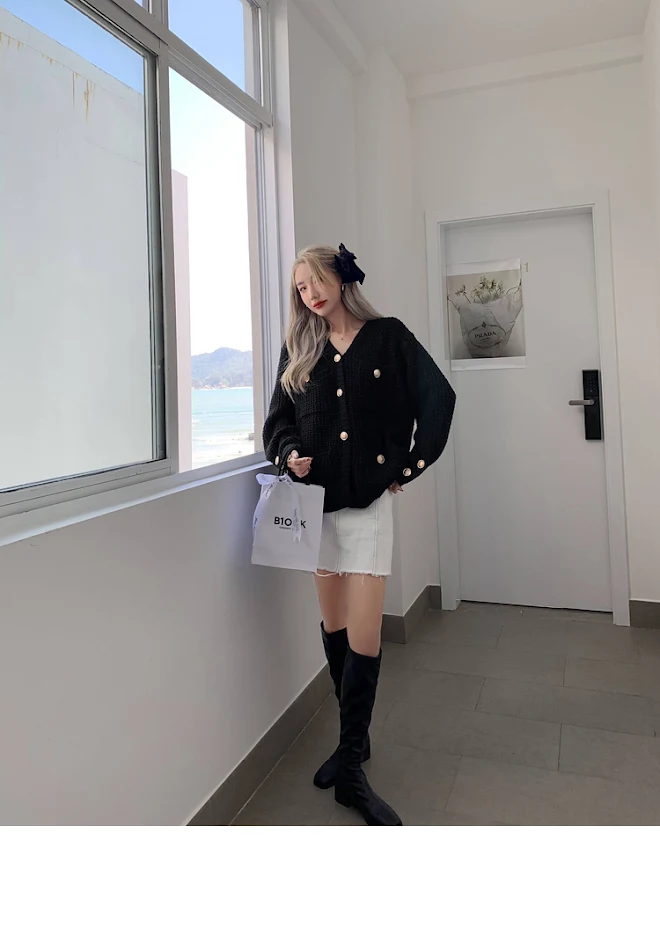 Rétro tricoté Cardigan veste femmes tempérament paresseux lâche