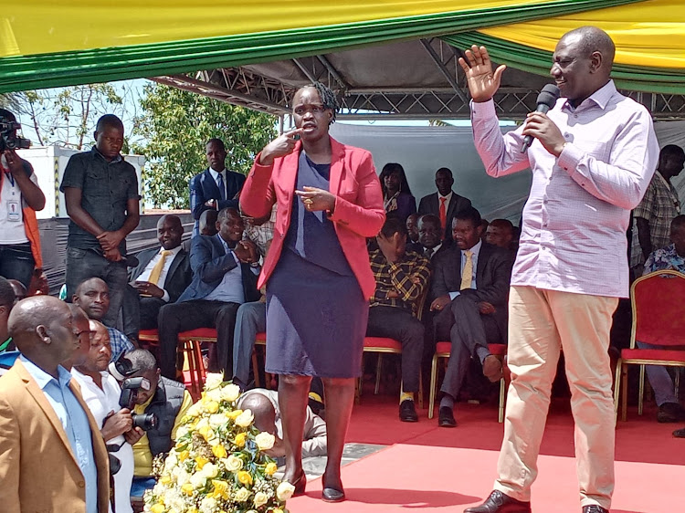 Ruto speaking outside the Langas PCEA church in Eldoret on Sunday, May 22, 2022.