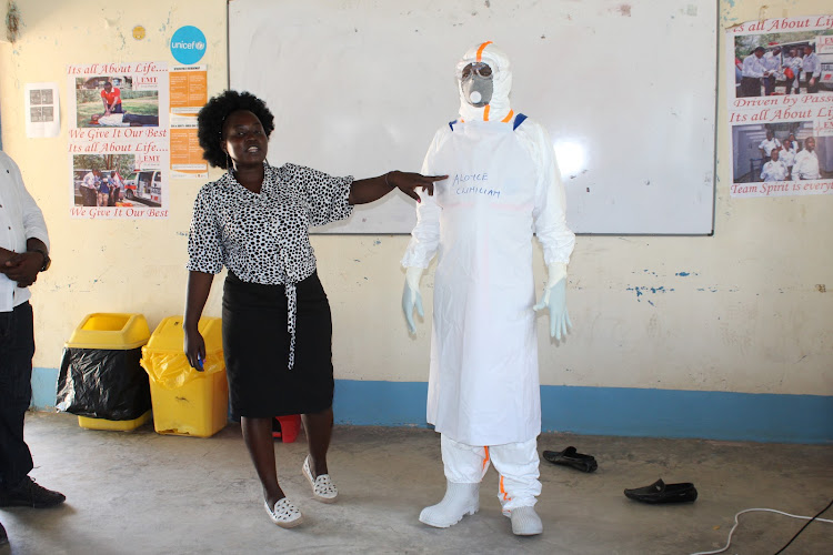 Healthcare worker is trained at Lodwar County Referral Hospital