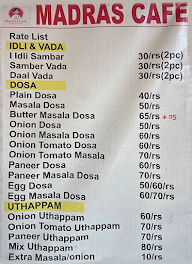 Madras Cafe menu 1