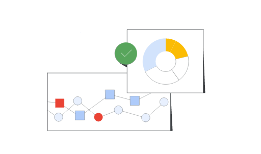 A custom icon that illustrates a dashboard with a 2-line chart and a pie chart.