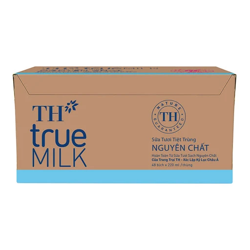 Thùng 48 bịch Sữa tươi tiệt trùng nguyên chất TH True Milk 220ml