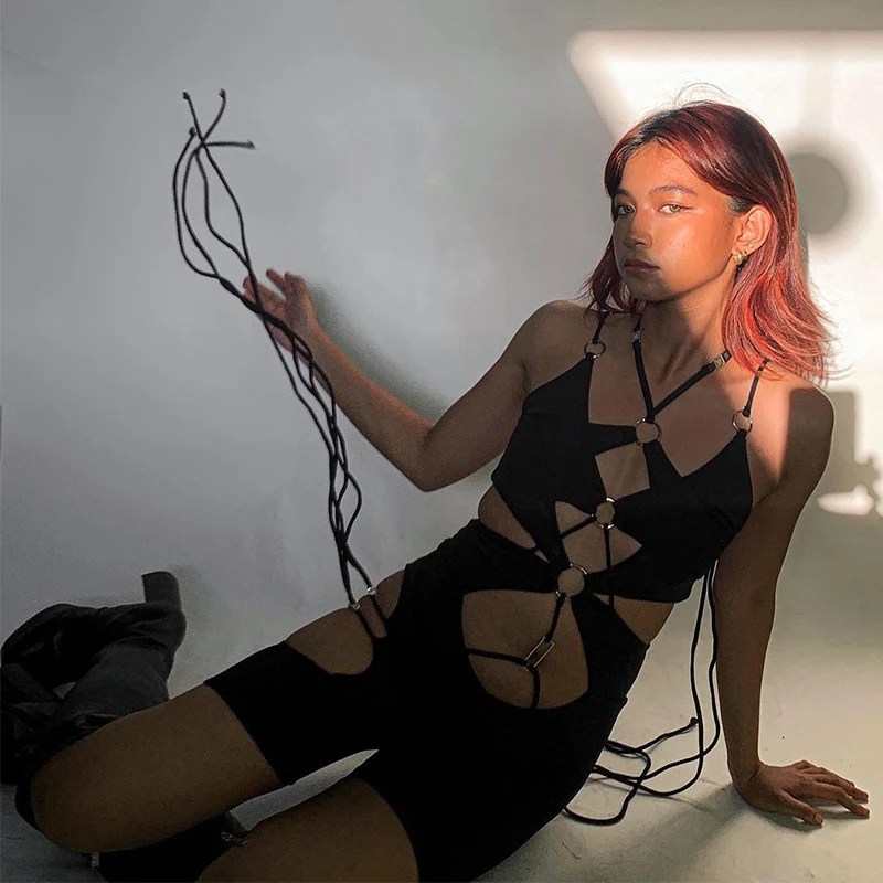 Fashion Hollowed Out Tied Jumpsuit, a stylish and versatile choice for women. Offers comfort and elegance, perfect for b