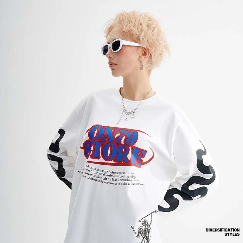 Autumn Loose American Street Round Neck Top Clothes Comfortable and stylish, perfect for casual everyday wear. A relaxed