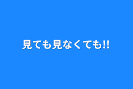 見ても見なくても!!