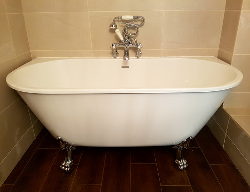 Traditional bathroom suit installed.