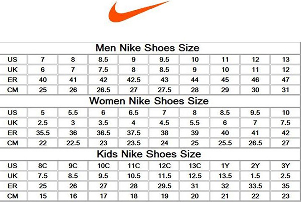 Bảng size Nike