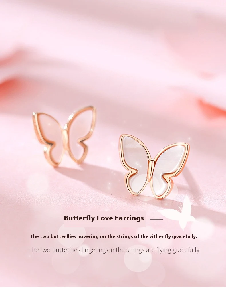 Title 2, S925 Sterling Silver Rose Gold Napredni leptir ...
