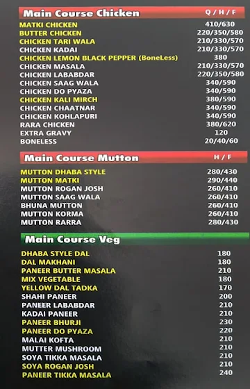 Dhaba Xpress menu 