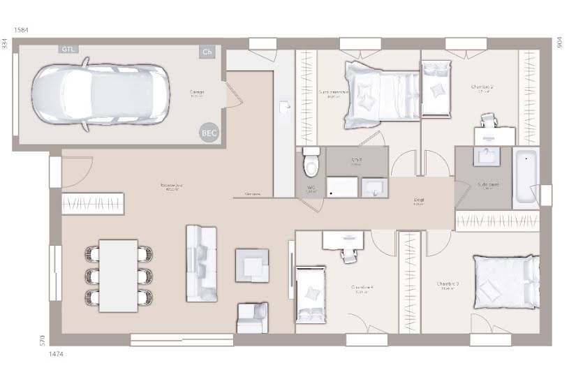  Vente Terrain + Maison - Terrain : 654m² - Maison : 100m² à Chambles (42170) 