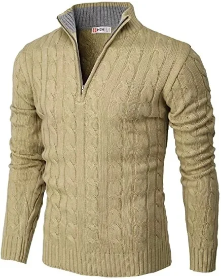 Sweter casual slim z dzianiny z długim rękawem i zamkiem błyskawicznym, idealny na co dzień, modny i wygodny krój, doskonały na chłodniejsze dni