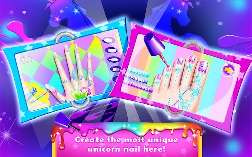 Rainbow Unicorn Nail Beauty Artist Salon