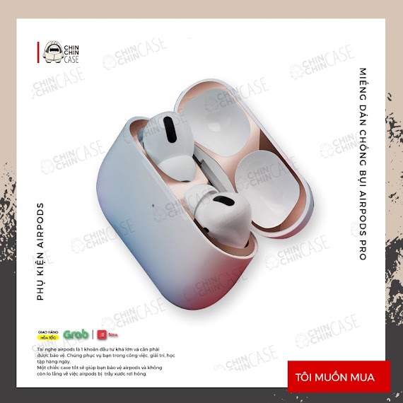 Miếng Dán Kim Loại Chống Bám Bẩn Bảo Vệ Airpods Pro Miếng Dán Kim Loại Chống Bụi Cho Airpod Pro