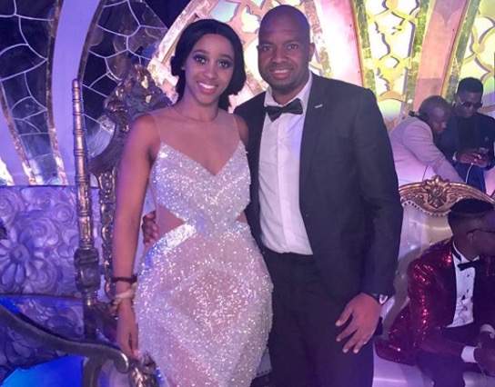 Sbahle Mpisane and Itumeleng Khune at her umemulo.