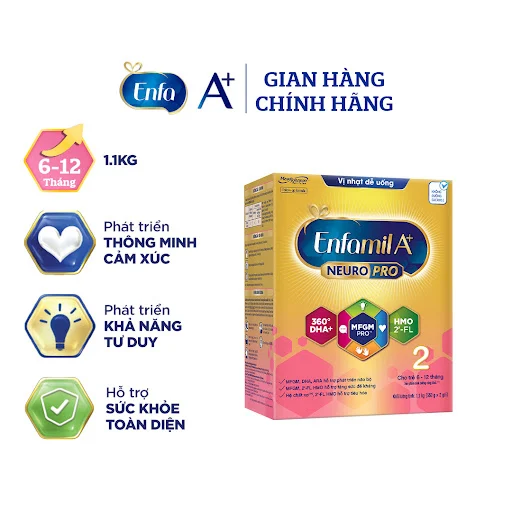 Sữa bột Enfamil A+ NeuroPro 2 với 2’-FL HMO cho trẻ từ 6 –12 tháng tuổi– 1.1kg