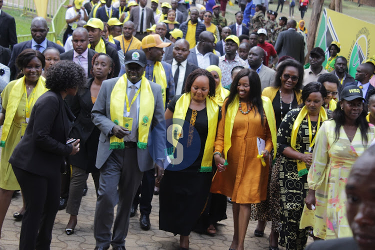 UDA Deputy Party leader Rigathi Gachagua at the Bomas of Kenya for the UDA national women congress on October 13, 2023.