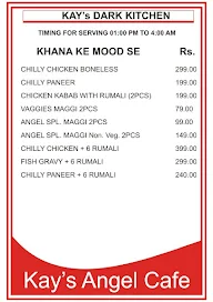 Kays Angels cafe menu 2