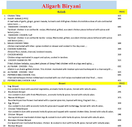 Aligarh Biryani menu 1