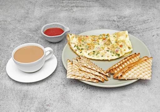 Bread Omelette And Hot Chocolate
