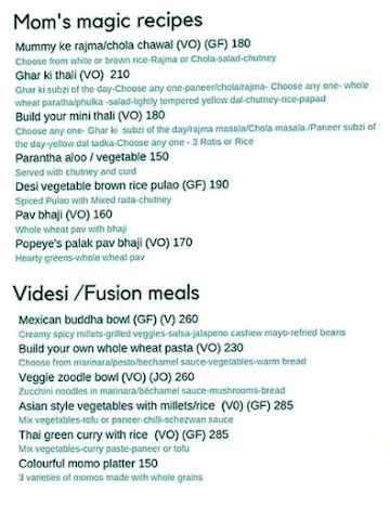 Mitti Cafe menu 