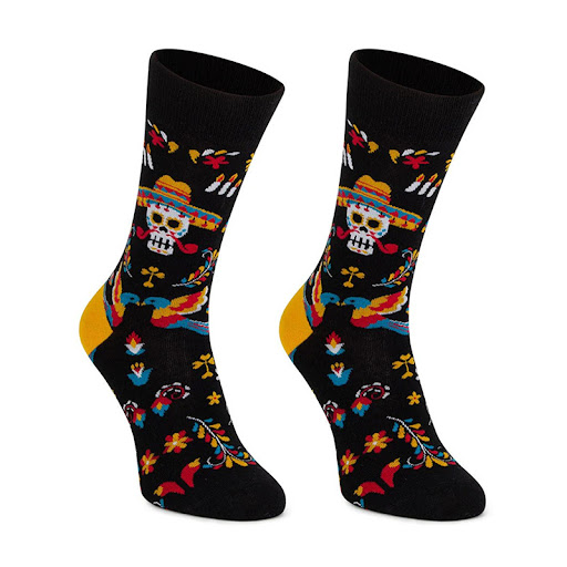 Title 6, Colorful Skull Jacquard Trendy Socks Cotton Str...
