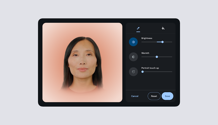 Adjust warmth, brightness, or touch up.