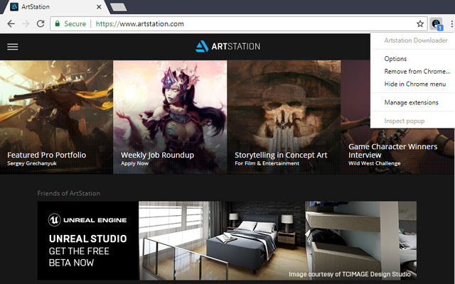 Artstation Downloader chrome extension