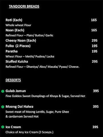 Addah - The O Hotel menu 