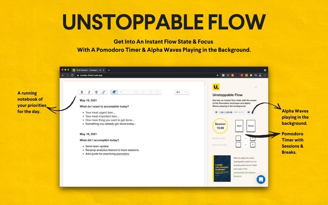 Unstoppable Flow Pomodoro Timer & Alpha Waves Preview image 3