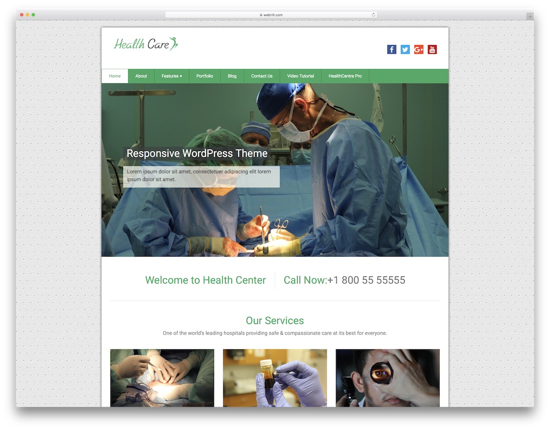 tema de wordpress médico gratuito para el cuidado de la salud