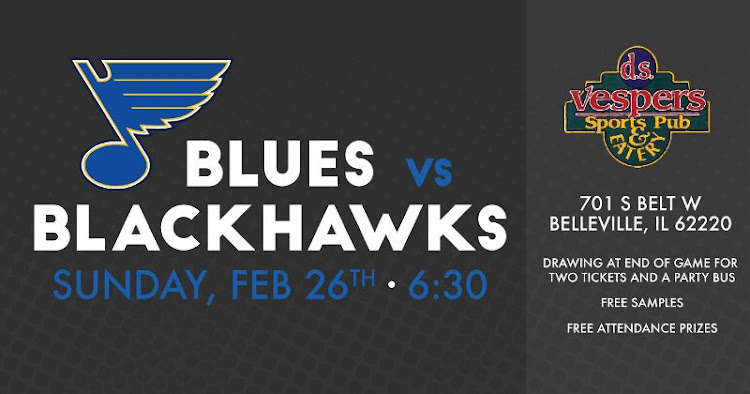 Logo for Blues vs Blackhawks with Excel Brewing