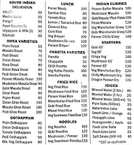 Sri Vasantha Bhavan menu 1