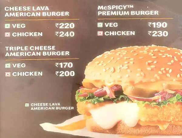 McDonald's menu 