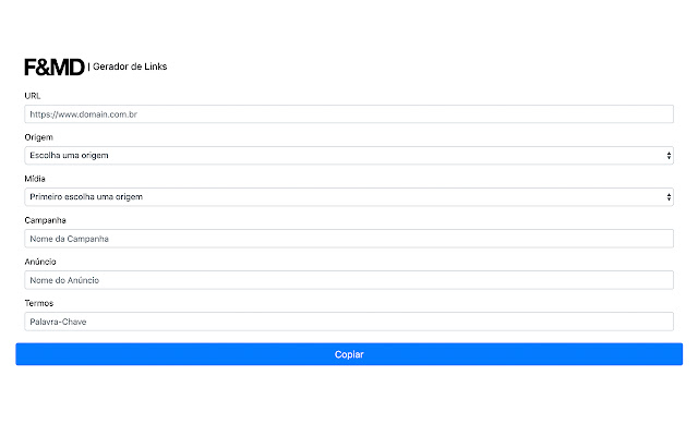 Gerador de Links - F&MD chrome extension