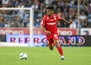 Keagan Dolly during the French Ligue 1 football match between Strasbourg and his club Montpellier at the Meinau Stadium in Strasbourg, eastern France. 