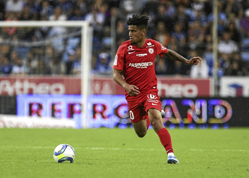 Keagan Dolly during the French Ligue 1 football match between Strasbourg and his club Montpellier at the Meinau Stadium in Strasbourg, eastern France.