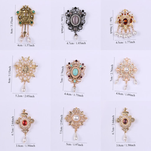 Title 1, Design Court Retro Baroque Style Coat Brooch, a...