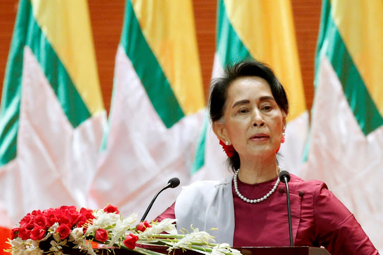 Myanmar's Aung San Suu Kyi delivers a speech in Naypyitaw, Myanmar, September 19 2017. Picture: SOE ZEYA TUN/REUTERS