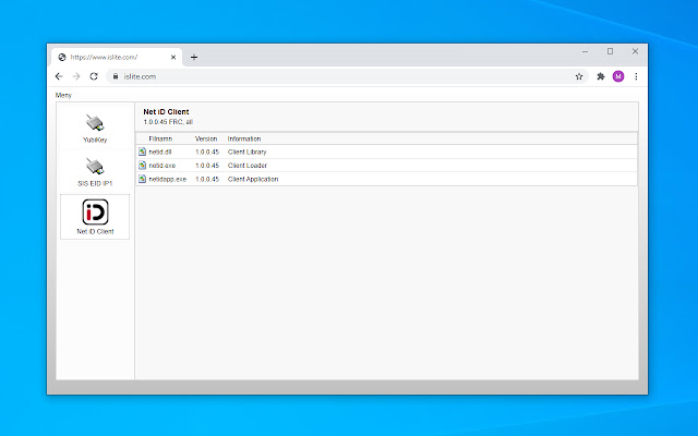 Net iD Client chrome extension